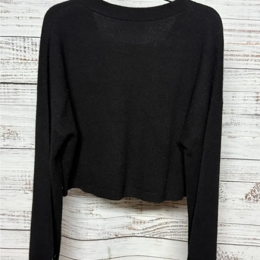 Reformation Val Regenerative Wool Cardigan XL Black Formal Dress Up